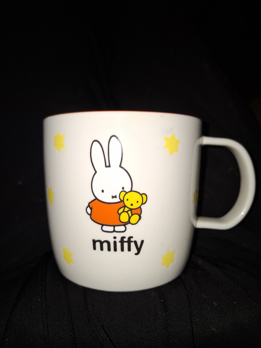 miffy White Mug with Yellow Stars and Orange Outfit